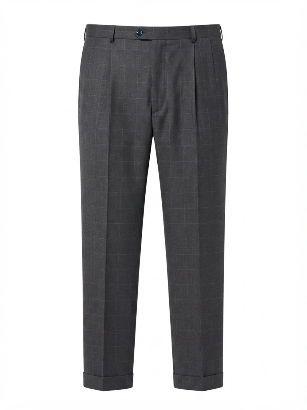 Jos. A. Bank Signature Col. Men's Gray Windowpane 100% wool Full Suit 48 X 40 XL